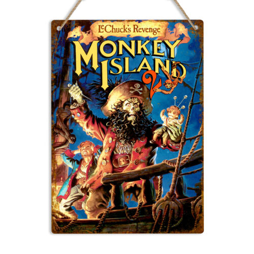 Retro Gaming Island - MONKEY ISLAND 2 빈티지 금속 벽