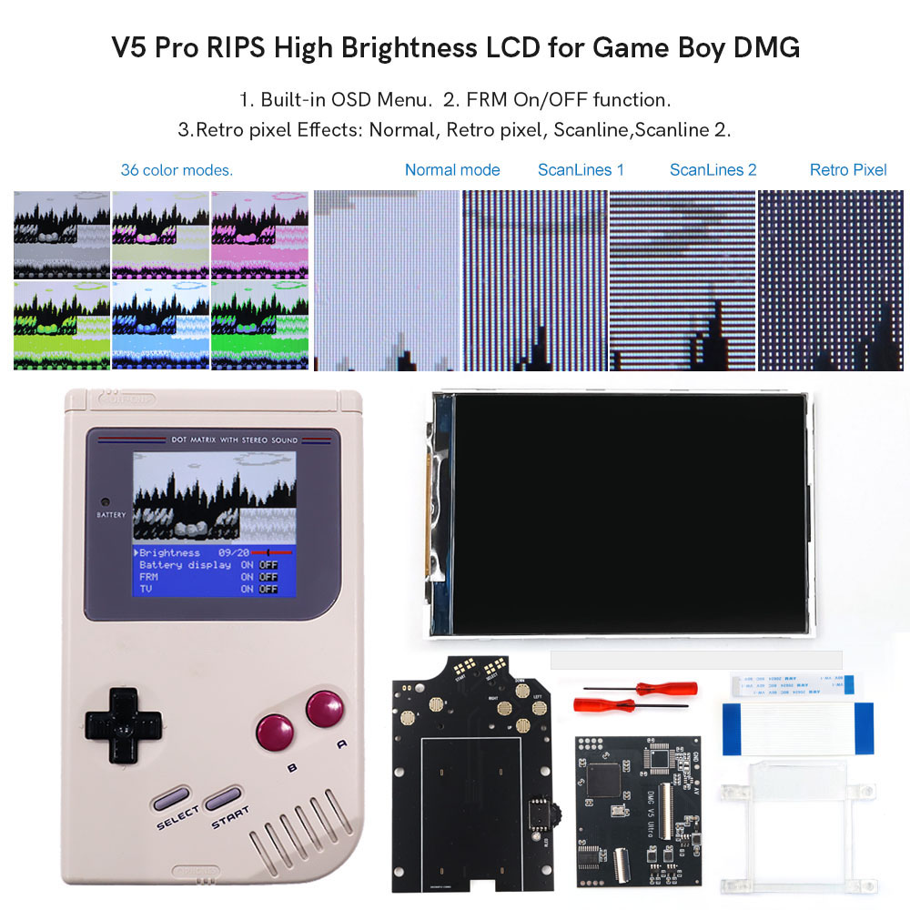 Retro Gaming Gameboy - HISPEEDIDO GB Dmg V5 Pro 36컬러