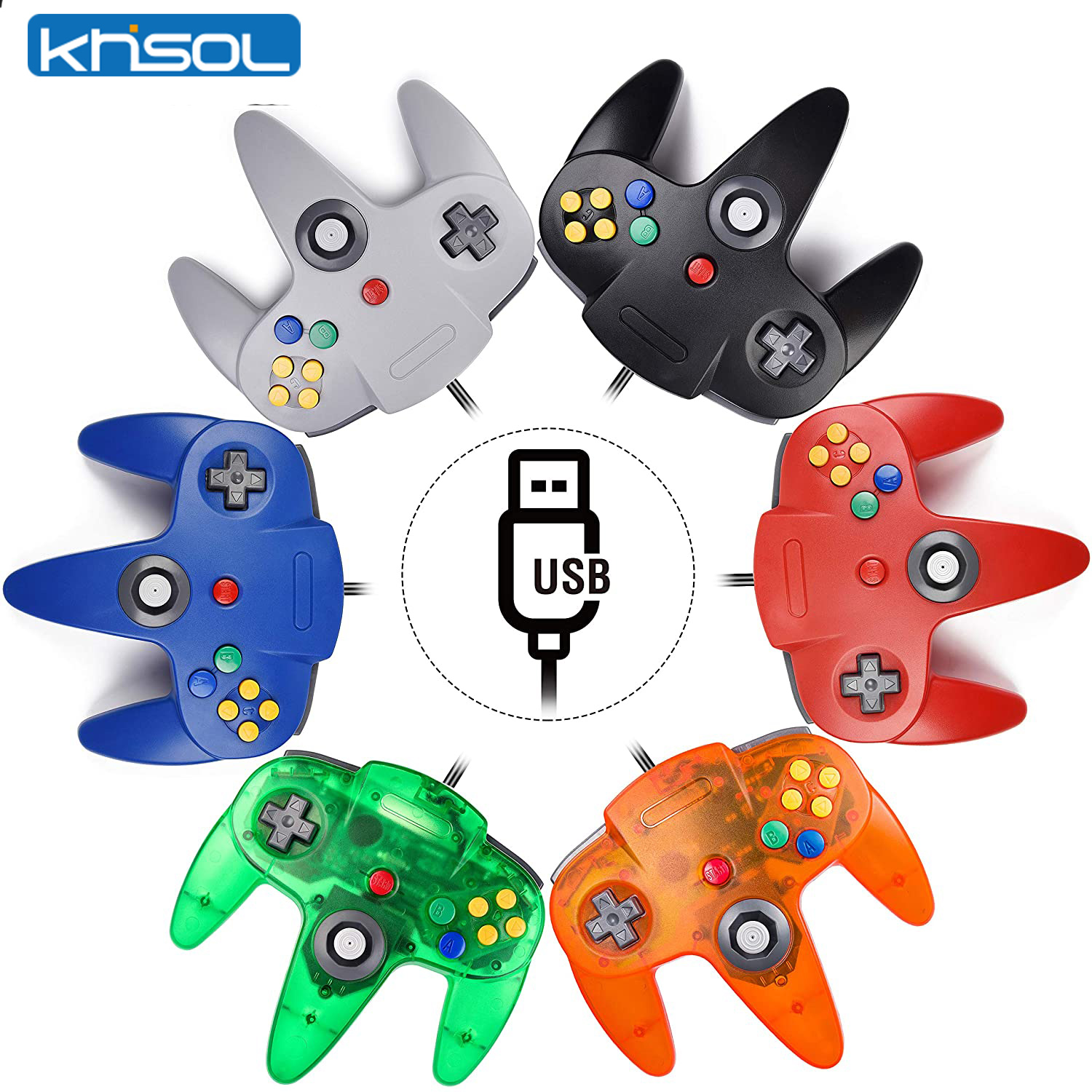 Retro Gaming Nintendo - N64 컨트롤러 클래식 USB 유선 원격