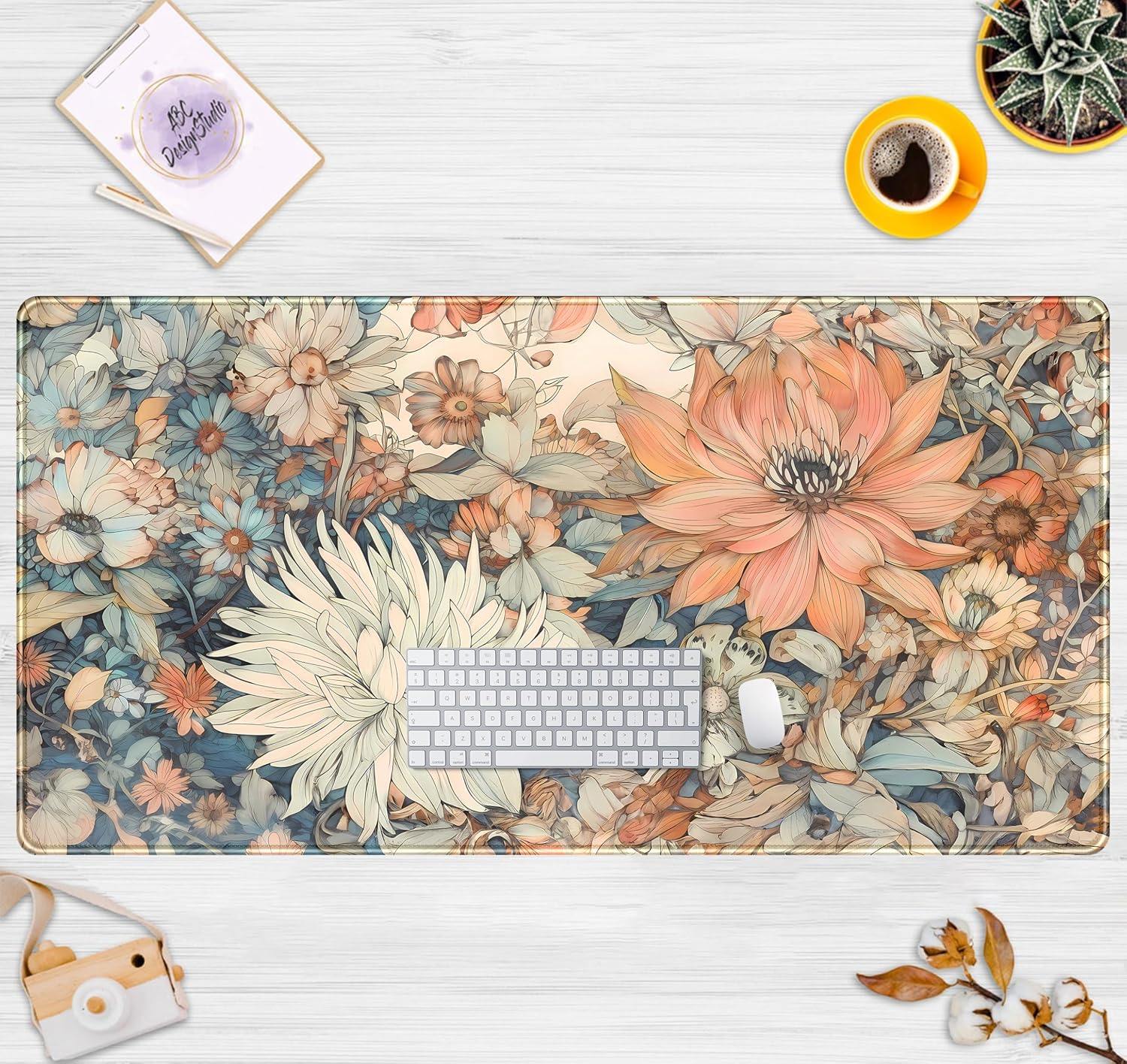 레트로 일본풍 꽃무늬 책상 매트 – 보헤미안 감성 XX - Retro Gaming Keyboard And Mouse 리뷰 및 가격